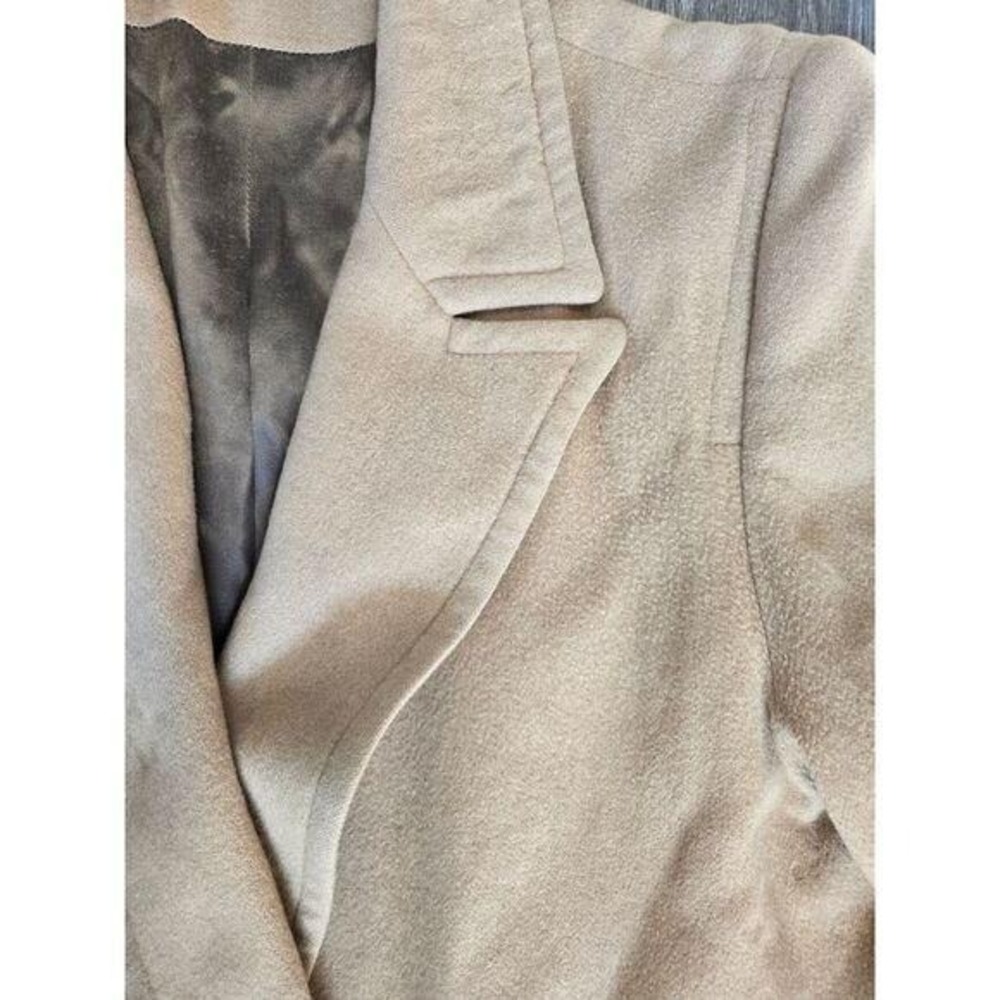 Vtg 60s Camel Hair Double Breasted Womens L Coat Old Money - Picture 11 of 16